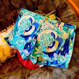 Lilly Pulitzer Adie Shorts in Brilliant Blue Aquatic Garden NWT